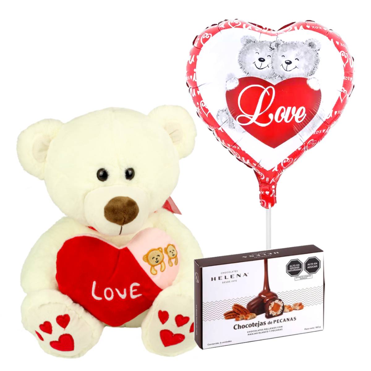 Oso con chocolates